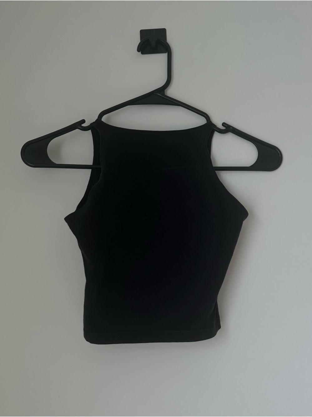 American Apparel Black High-Neck Crop Tank Top